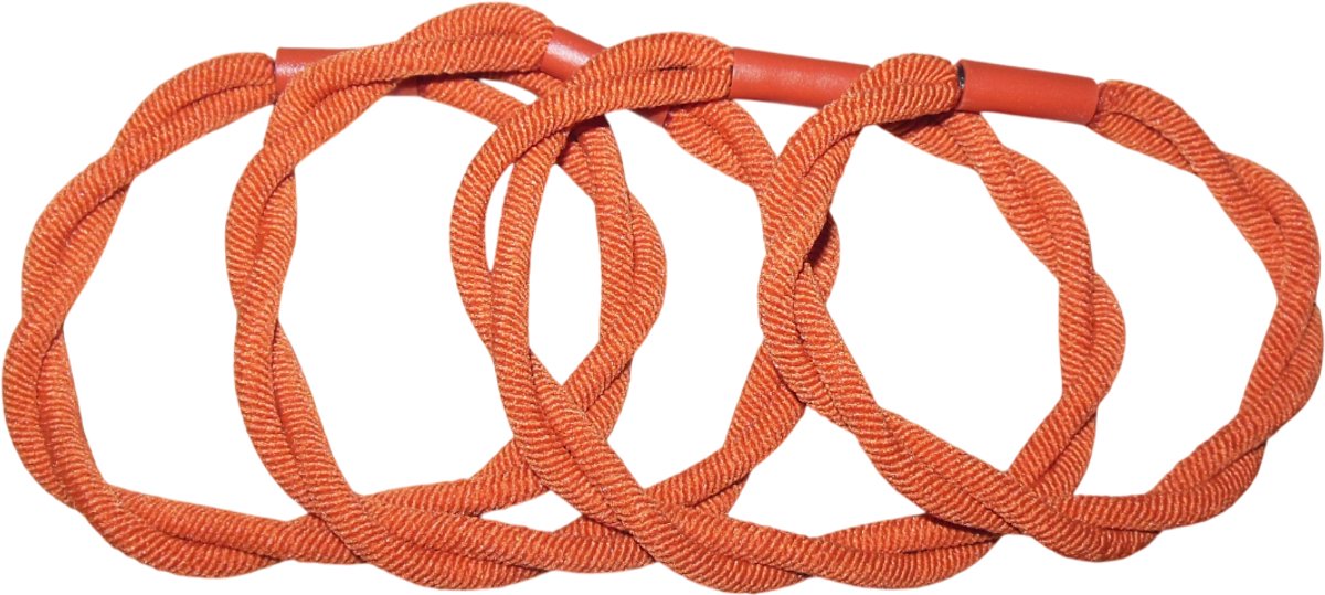 Elastiek gedraaid met ribbel oranjebruin