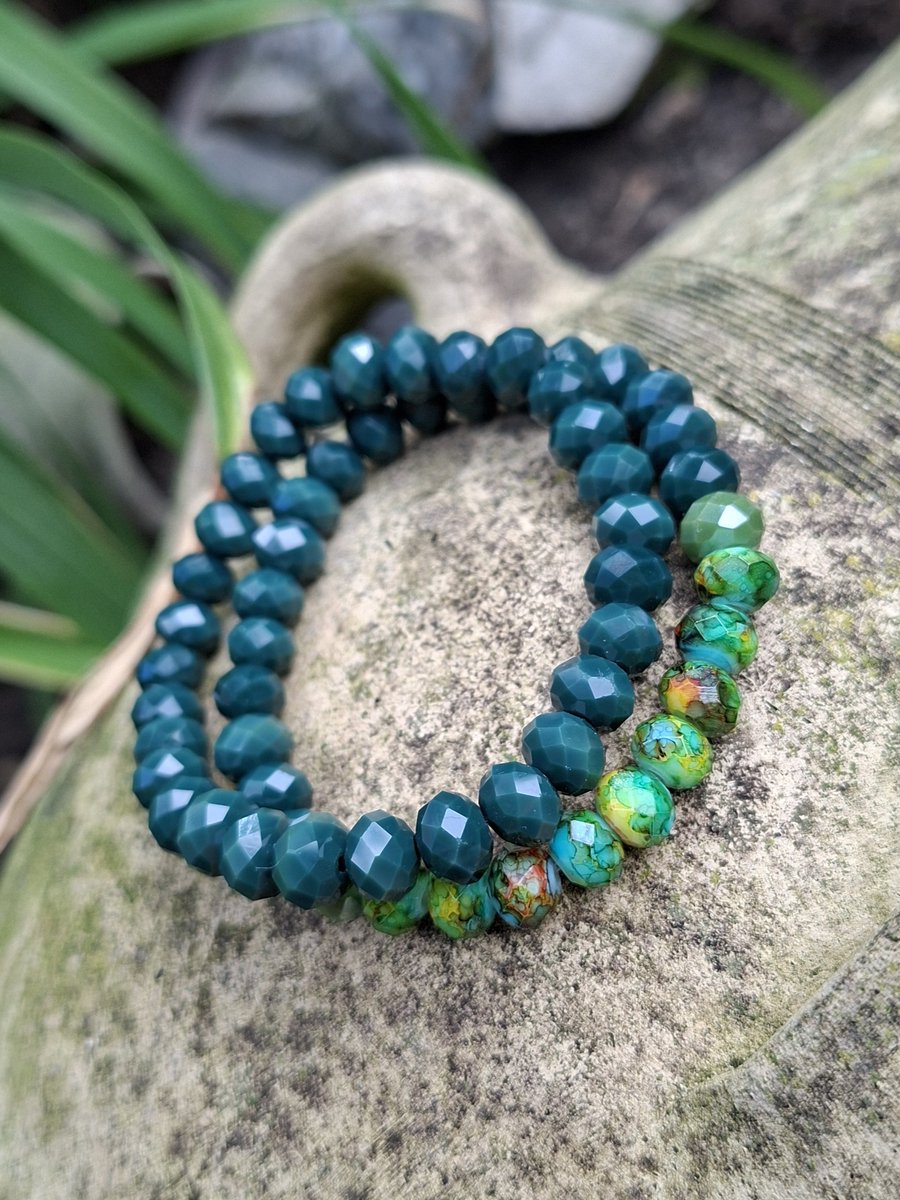 Dubbele kristal armbanden groen