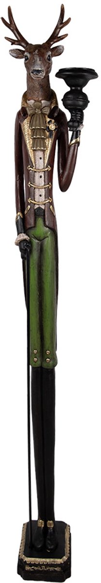 Clayre & Eef Kandelaar Hert 26x19x160 cm Rood Kunststof