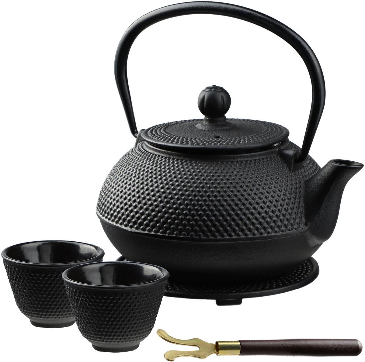 KADAX Japanse theepot, 850 ml gietijzeren ketel, diameter 15 cm kan met netfilter en robuu