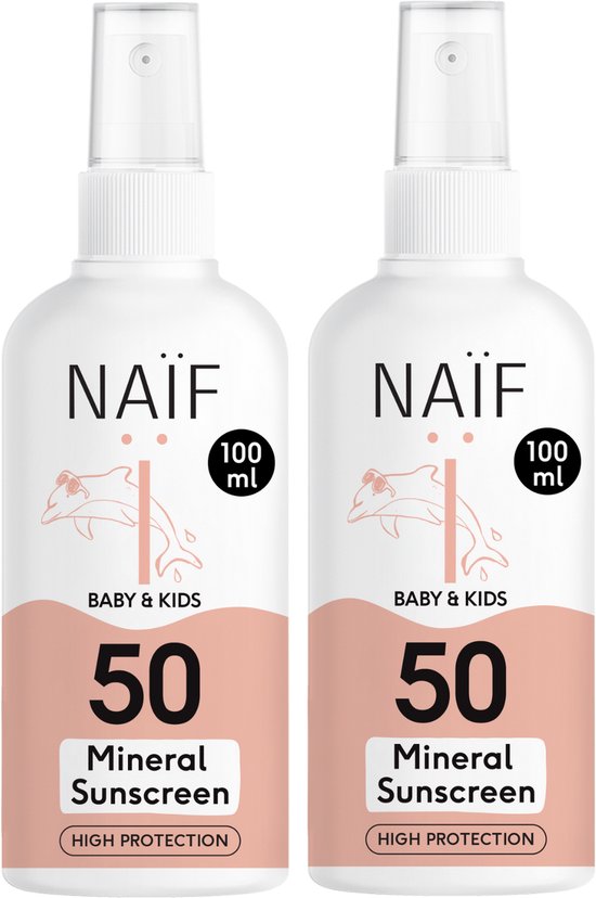 Naïf - Minerale Zonnebrand spray Voordeelset - SPF50 - 2x100ml