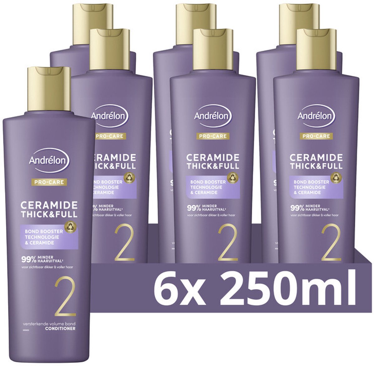 Andrélon Pro-Care Conditioner Ceramide Thick & Full - 6 x 250 ml - Voordeelverpakking