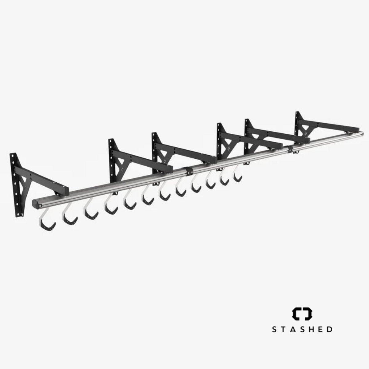 Stashed - Fiets Ophangsysteem - 12 fietsen - Wandmontage - Méér Ruimte