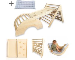 Dastium Kids - Montessori Klimrek - Klimboog - Klimdriehoek - Pikler Klimrek - Ontworpen in Nederland - Klimset - Speelgoed - Naturel