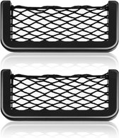 Lot De 2 Filets De Rangement Pour Voiture - 20 X 8 Cm, Noir, Maille élastique | Pour Téléphone, Cartes, Petits Objets - 4