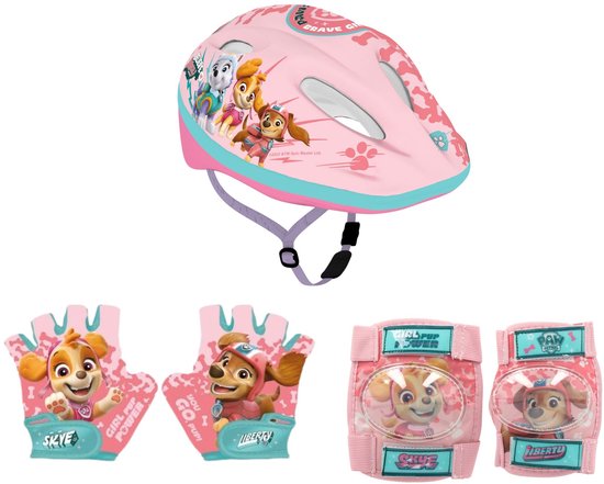Paw Patrol Fiets accessoires ; Handschoentjes, Helm, Knie- en elleboogbeschermers