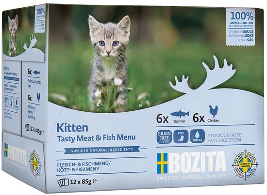 Bozita Kitten Fisch & Fleisch Häppchen in Sauce | 12x85g