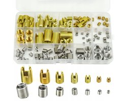 116 x Draadreparatieset - Draadinzetstukken en draadbussen - M3/M4/M5/M6/M8/M10/M12 - Voor metaalbewerking, auto-industrie, bouw