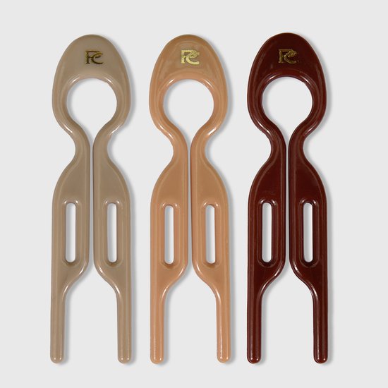 Pinclip Hairpin set van 3 Shade of Brown