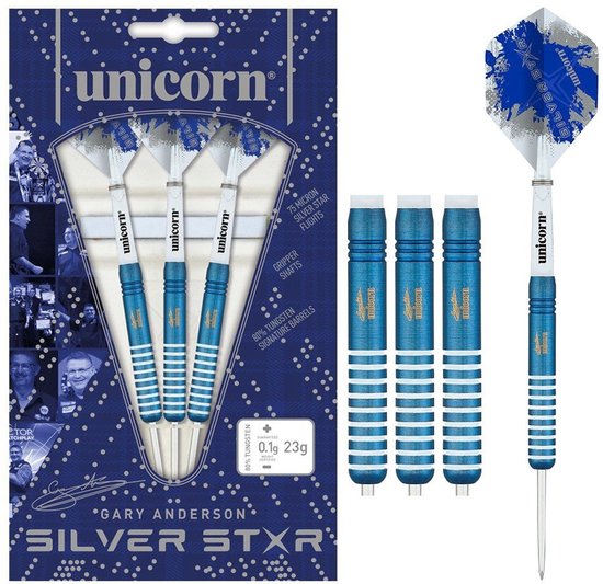 Unicorn Gary Anderson Silver Star 80% - Dartpijlen van Unicorn — afbeelding 3