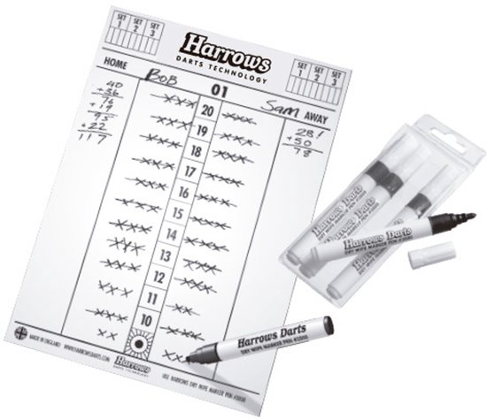 HARROWS SCORE BOARD + MARKERS 4pc van Harrows — afbeelding 4