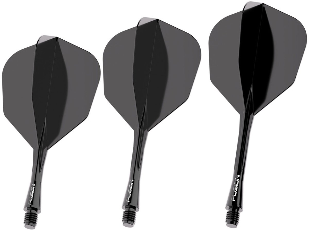 Winmau Fusion Solid Black NO6 - Dart Flights Short