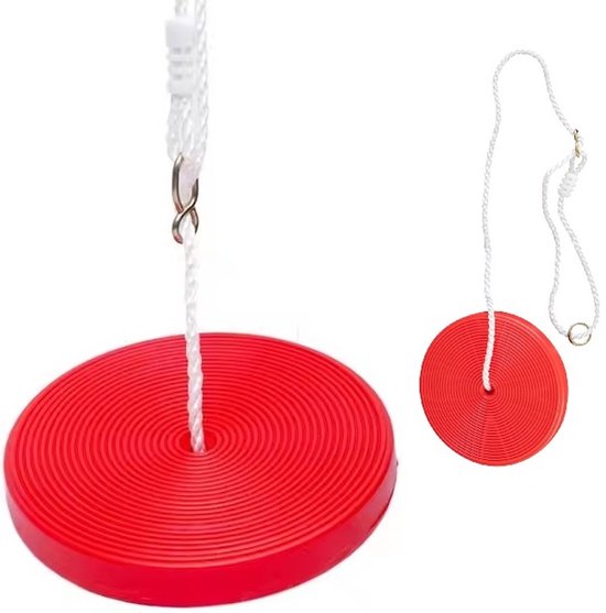 Schommel voor Kinderen Ø28 cm – Schommelzitje – Buitenspeelgoed – Rood – Tuinschommel - Nestschommel - Kinderschommel voor Buiten