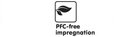 Icoon met de tekst 'PFC-free impregnation' en een blad.