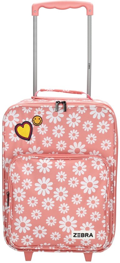 Zebra Trends Adventure Kinderkoffer - Trolley - Bloemetjes Roze - Flowers - Koffer