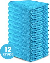 Handdoeken Funnies 12-Pack - Blauw - 50 x 100 cm - Set de 12 Pièces - 100% Katoen - 500 grammes/ m2 - Serviette