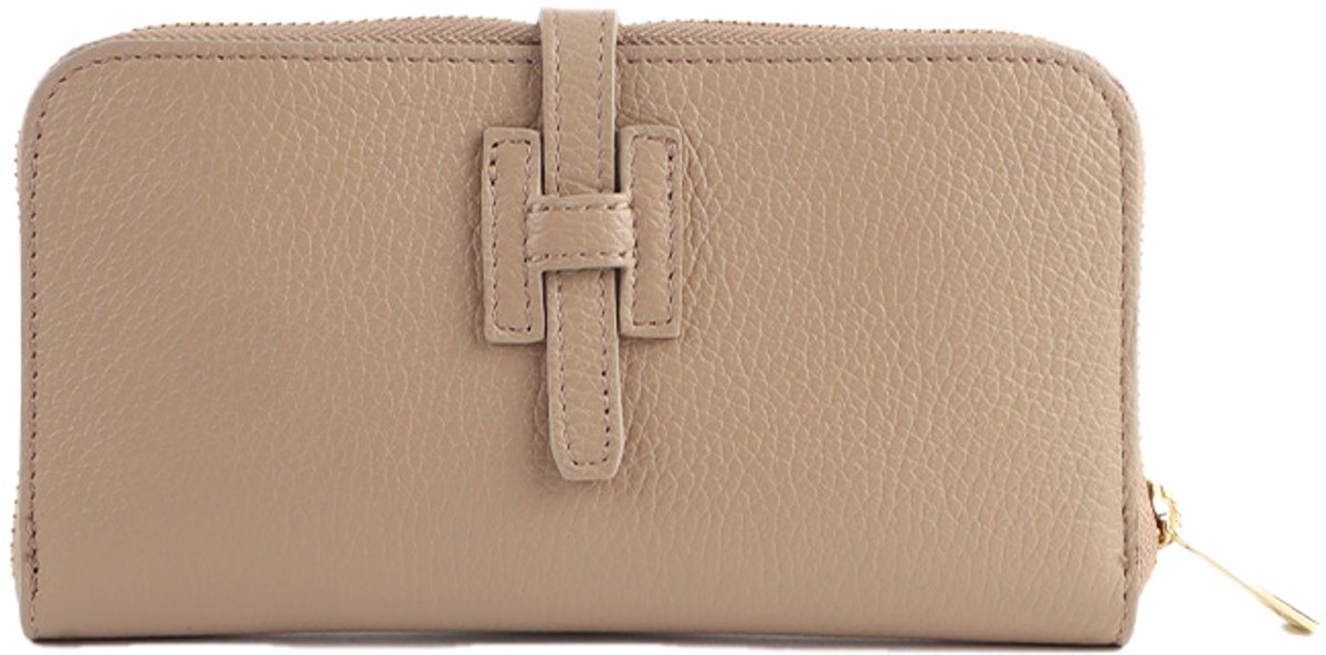 Giuliano lederen portemonee - Dames - Made in Italy - Taupe