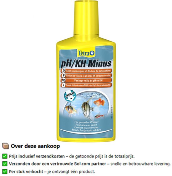 Tetra Aqua Ph/Kh Minus - Waterverbeteraars - 250 ml