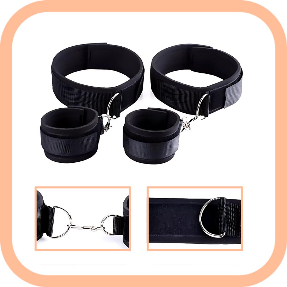 Goedkoopste BDSM Hand Dijen Boeien - Multifunctionele Handboeien - Gevoerde Handboeien - Zwart - Roleplay - Standjes & Posities