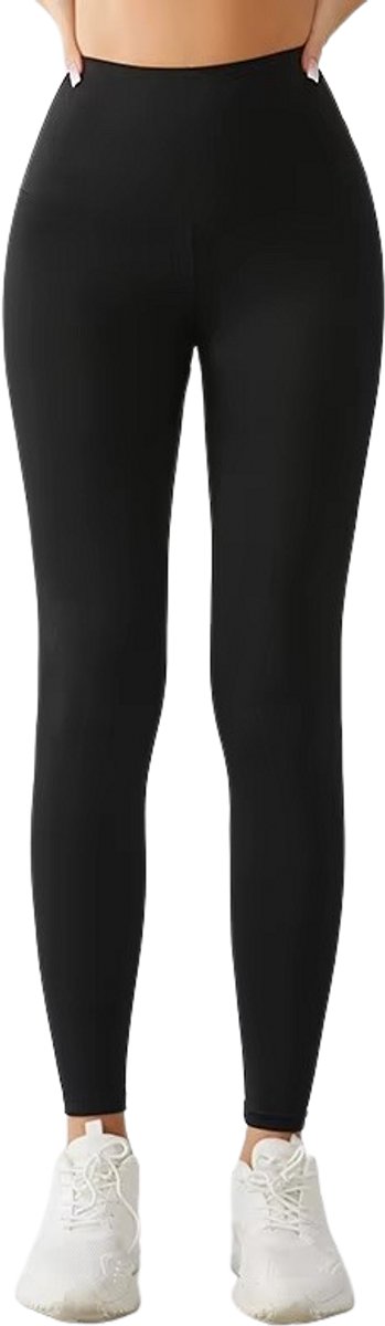 Fashionable Sportieve Dames Legging | Hoge Taille / High Waist | Zwart - L