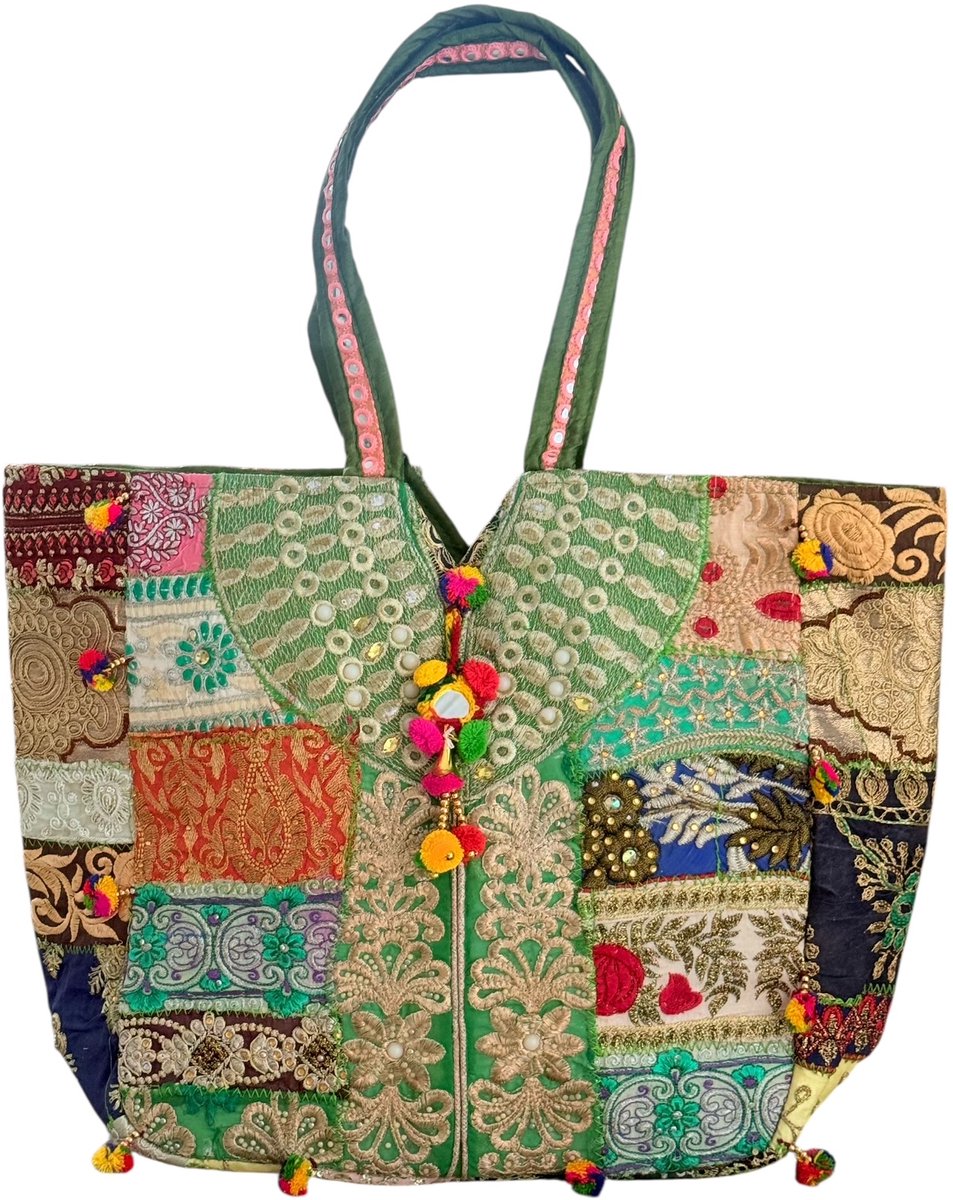 Totebag Shoppingbag Kutch Patchwork Goldy 51x36 cm