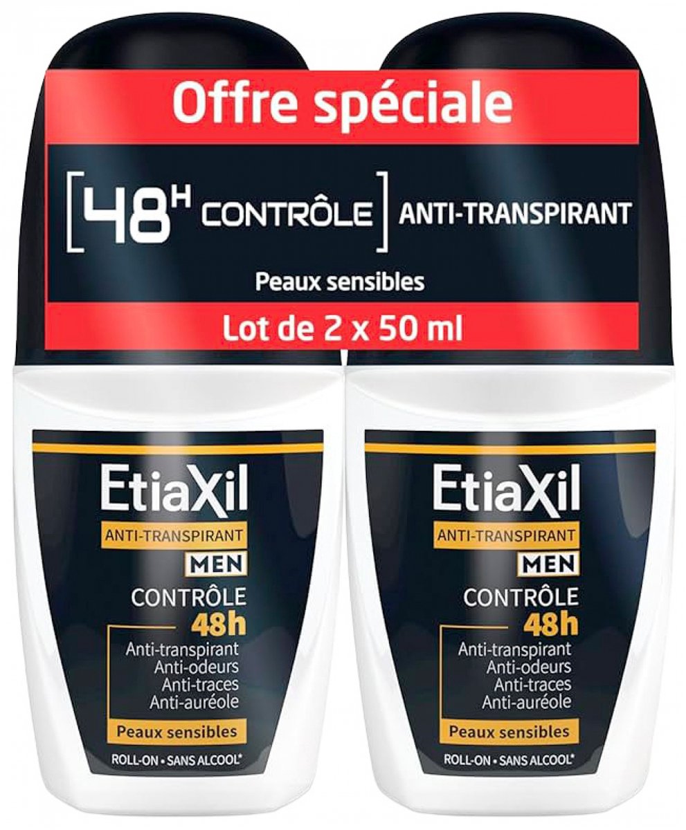 Etiaxil Deodorant Mannen Anti-Transpirant 48H Controle Roll-On Set van 2 x 50 ml