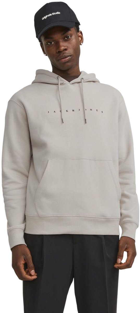JACK & JONES Star jj sweat hood regular fit - heren hoodie katoenmengsel met capuchon - beige — afbeelding 14