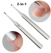 Nagelriemverwijderaar & Nagelriem Duwer In 1 I Nagelriem Snijder I Cuticle Remover I Nagelriem Knipper I Bokkepoot I RVS