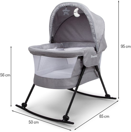 Baninni 3-in-1 Schommelwieg Adora Grijs van Baninni — afbeelding 5