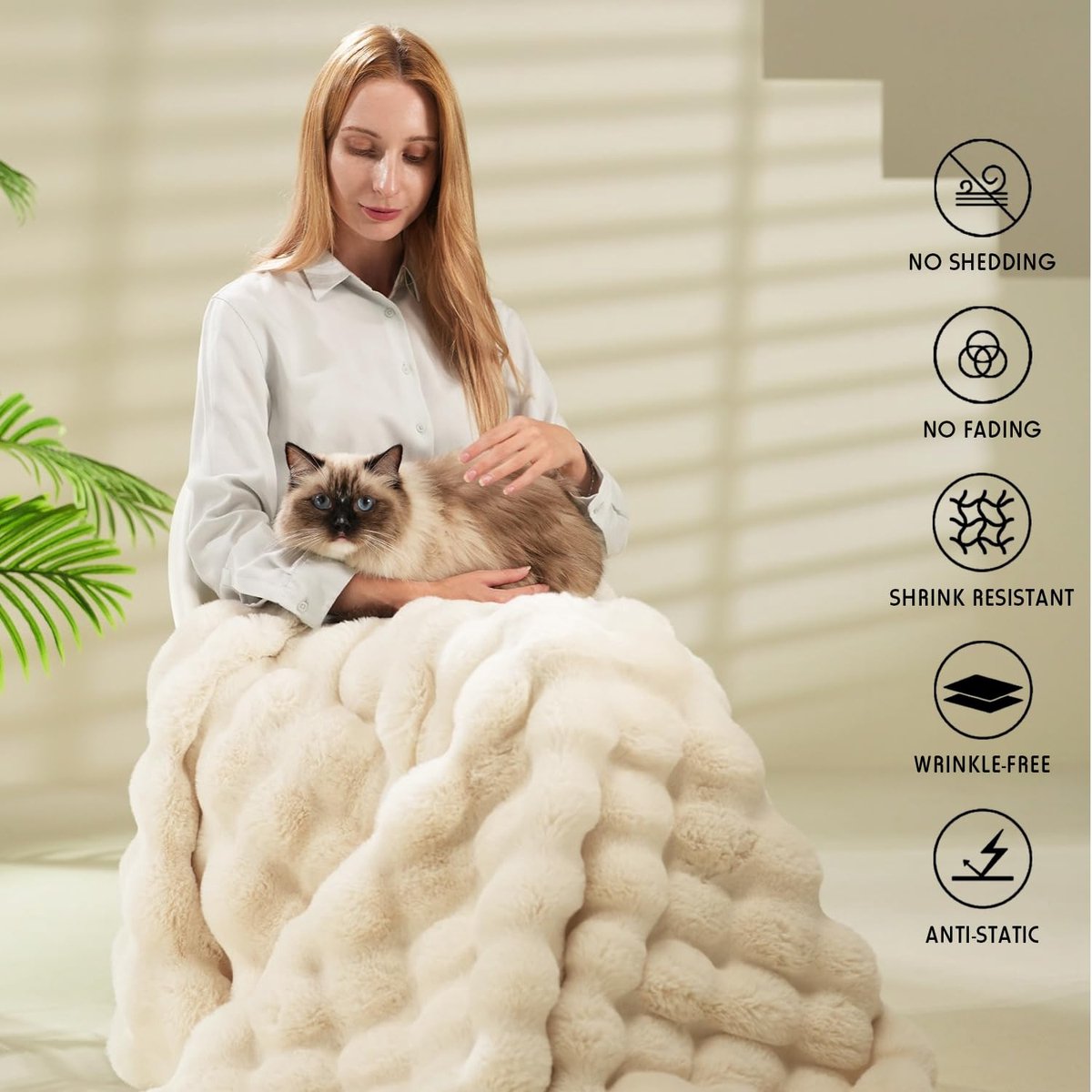 Muzrunq Bubble Deken 150 x 200 cm Dikke Warme Pluizige Gezellige Muzrunq Bubble Deken 150 x 200 cm Dikke Warme Pluizige Gezellige