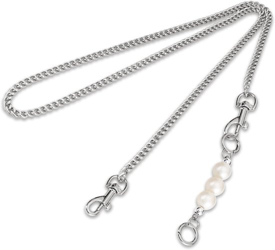 Zeynomax - Bandoulière en métal pour sacs - 120 cm - Bandoulière avec œillet pivotant - Accessoires de Tassen - Chaînes d'extension en perles - Mots clés : bandoulière de sac, chaîne de rechange.