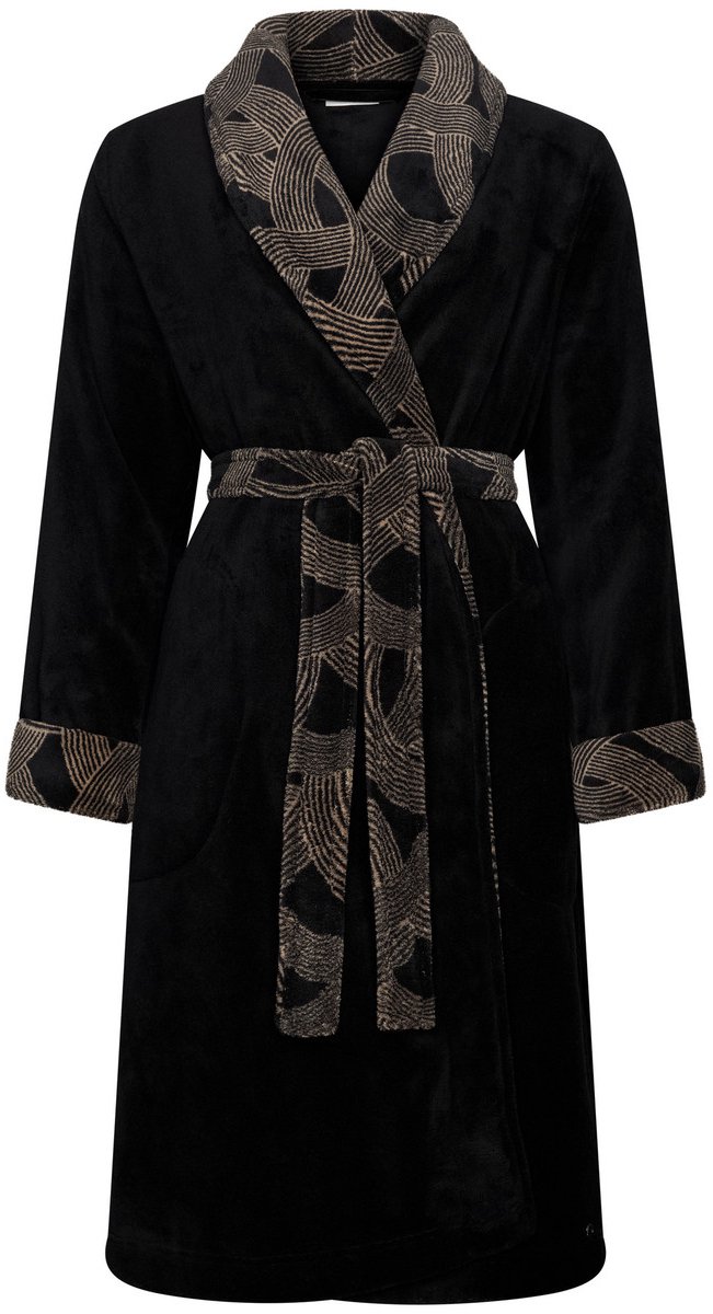 Pastunette Premium - Badjas - Balance - Zwart - Fleece - Maat L