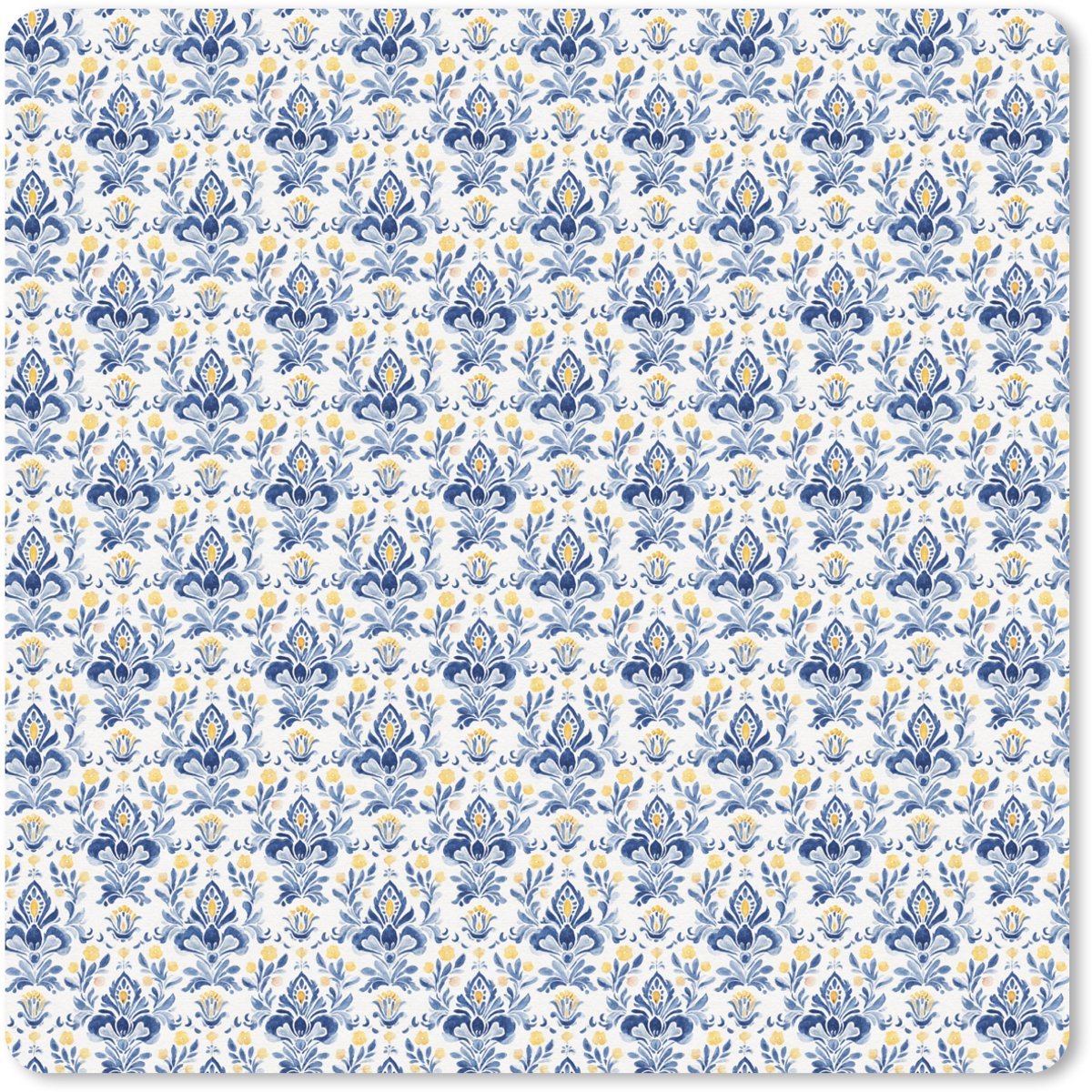 Muismat XXL 80x80 cm - Bureau onderlegger - Bureau mat Frans - Citroen - Royaal - Blauw - Geel - Bureaumat - Gaming mousepad xl - Bureaulegger groot - Computer deskmat