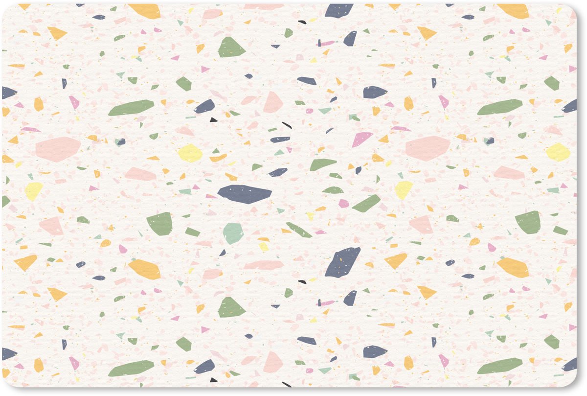 Muismat 27x18 cm - Mousepad Terrazzo - Patroon - Kleurrijk - Festival - Muismatten