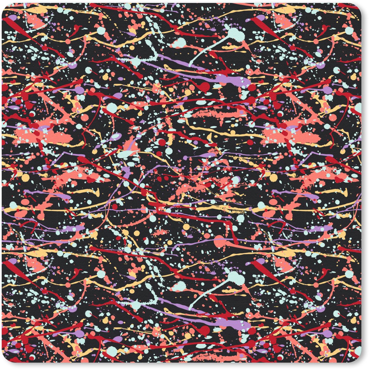Muismat 30x30 cm - Mousepad Spat - Abstract - Waterverf - Zacht - Muismatten