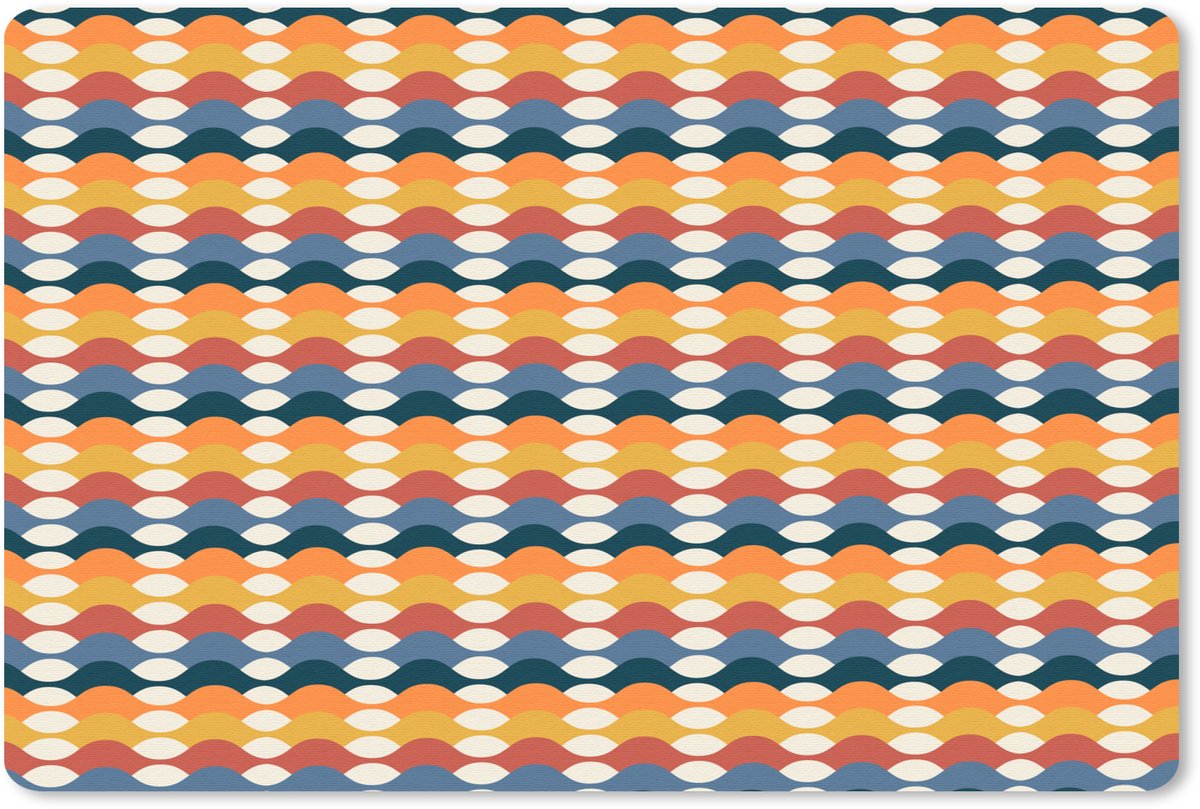 Muismat 27x18 cm - Mousepad Retro - Disco - Golven - Muismatten