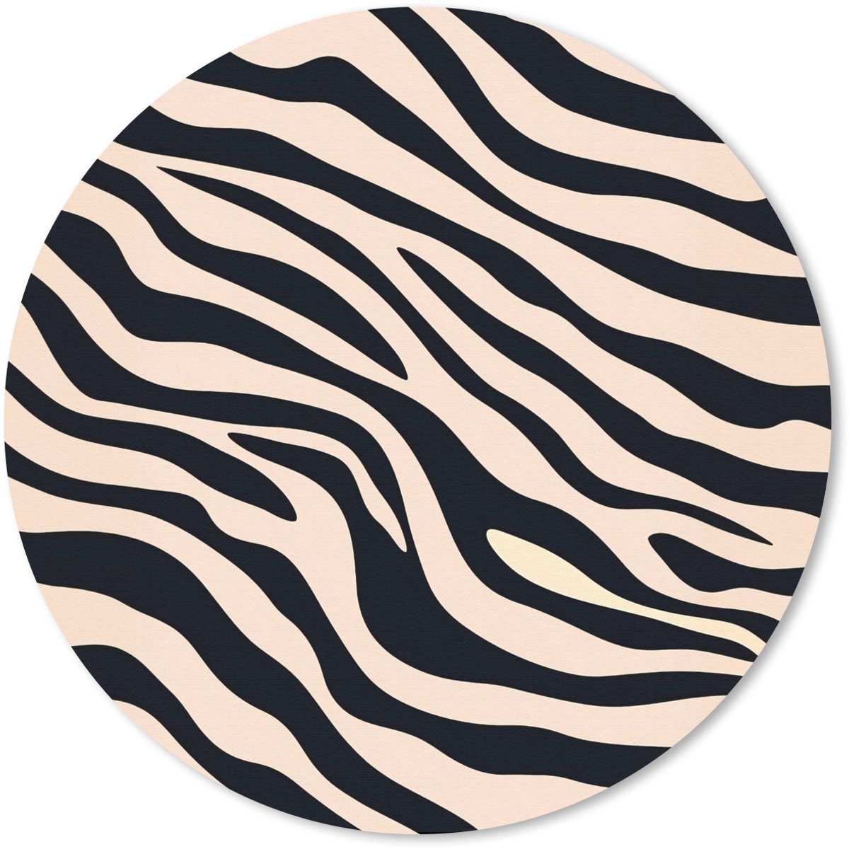 Muismat rond 30x30 cm - Mousepad Zebraprint - Dynamisch - Roze - Ronde muismatten