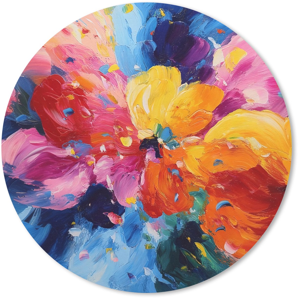Muismat rond 50x50 cm - Mousepad Golvend - Energie - warm - Ronde muismatten