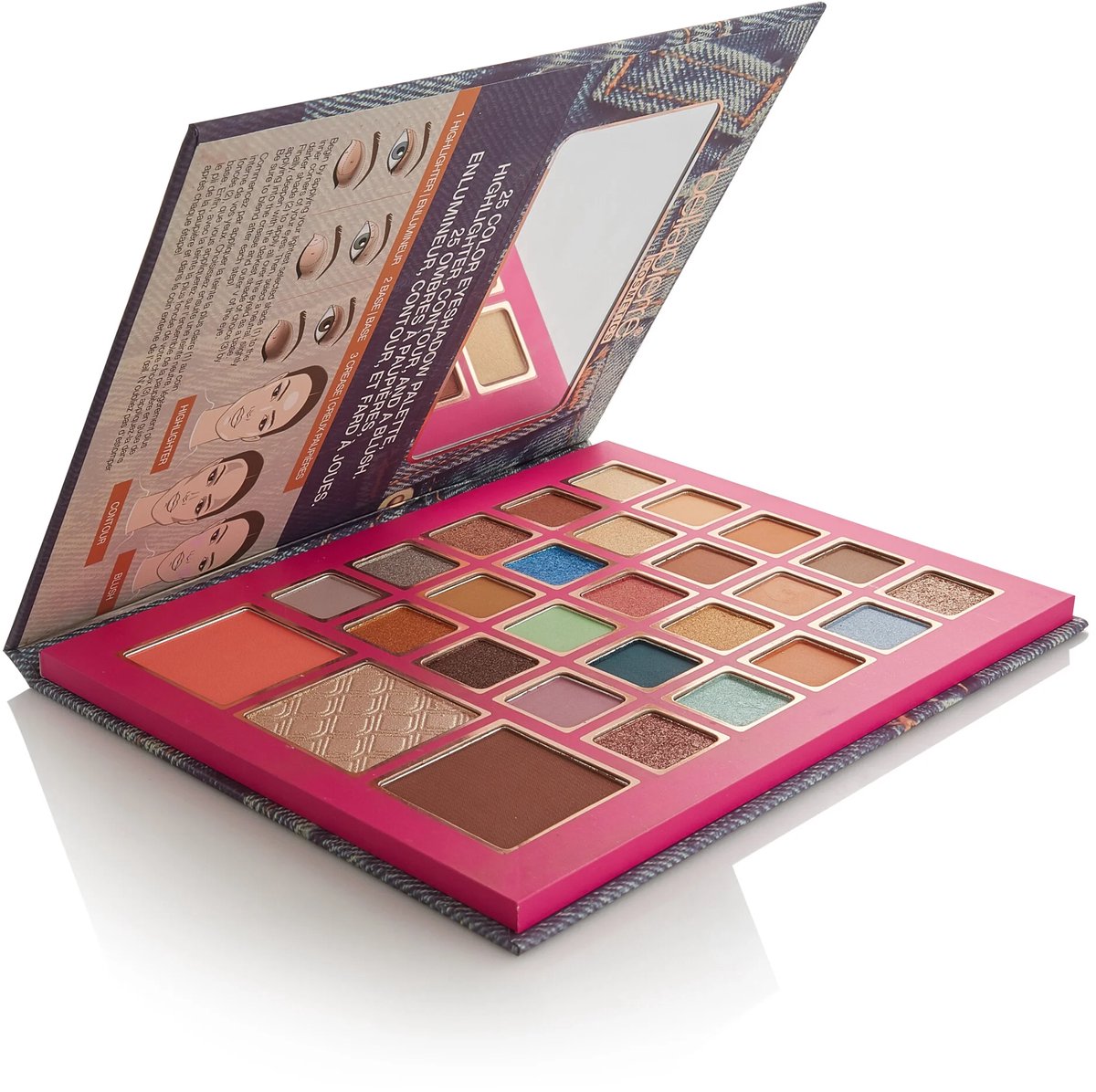 BellaPierre | Make-up Pallet 90's GLAM - Eye and Facebook - 25 oogschaduws - Highlighter - Contour - Blush - Alles in 1