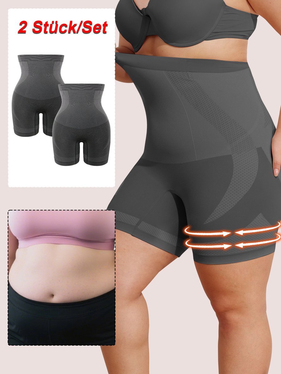 MEETYOO 2 Stuks Bodysuit Voor Dames Met Grote Maten - Full Body Shaper Dames - Beige - Shapewear Body - Shapewear Dames - Corrigerend Ondergoed - High Waist Shaper - Shapewear Buik - Waist Trainer - Korset-Zwart-XXXL