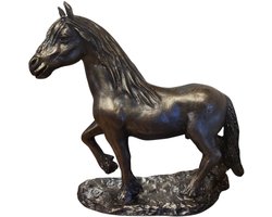 Fries paard - 24x25x10 cm - Neolith - Brons kleurig - Paarden beeld