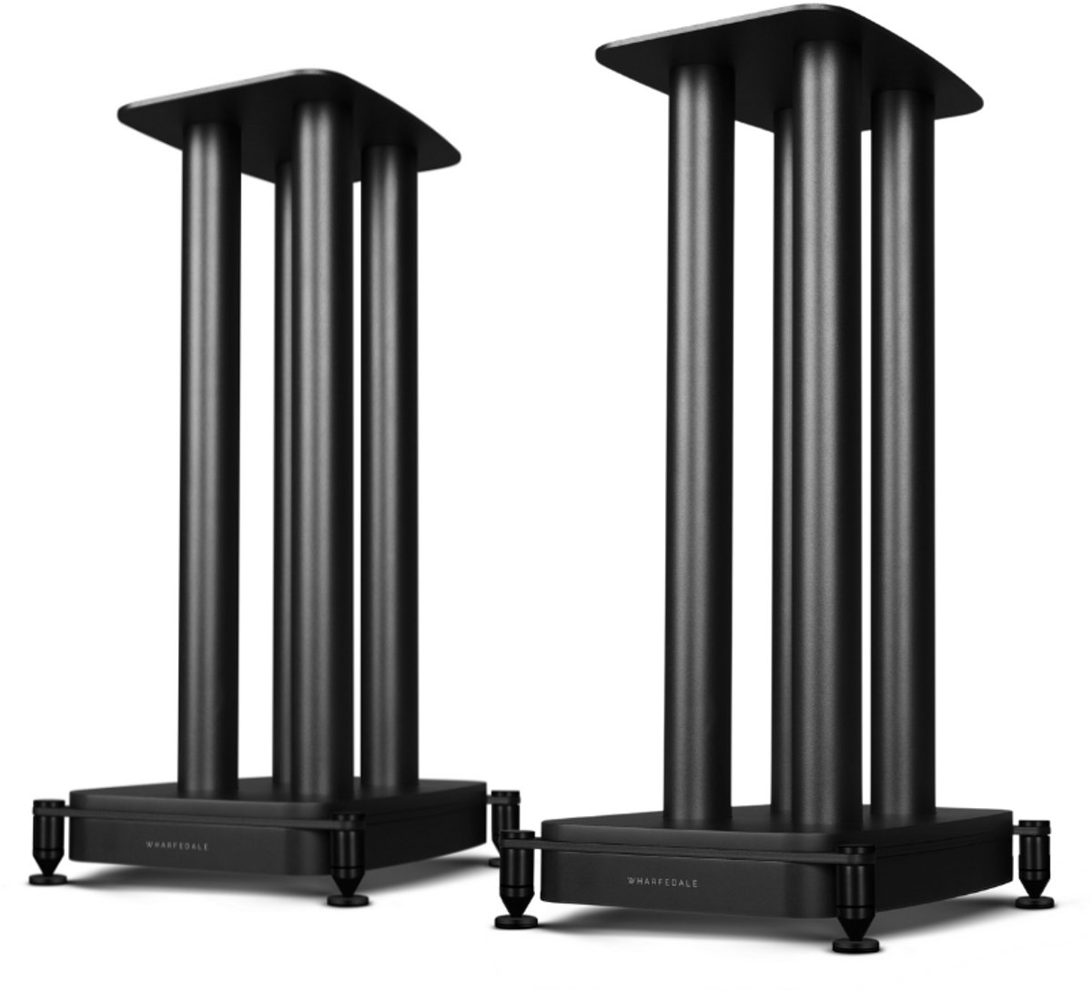 Wharfedale EVO 5.1 Luidsprekerstandaards - met Kabelgootje - Carbonstaal - Spike-voetjes - Zwart