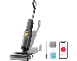 Roborock F25 XT-Vloerreiniger-Nat Droog Stofzuiger-draadloos-Elektrische dweil-20000Pa-AI-ondersteunde wielen-app-bediening-Slimme vuildetectie-Automatische Zeepdosering-Anti-Klit Borstel-Zelfreinigend & 90°C Sneldrogend-180° Plat Ontwerp