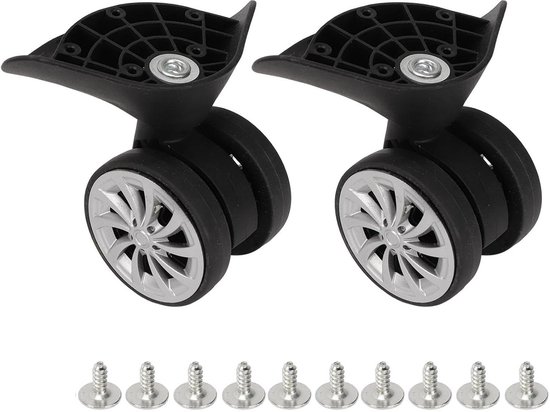 Lovetao Bagage Wielen Vervangingsset – 90x24 Mm Met ABEC 608zz Lager En Assen Voor Koffer En Skate (2 Wielenset)