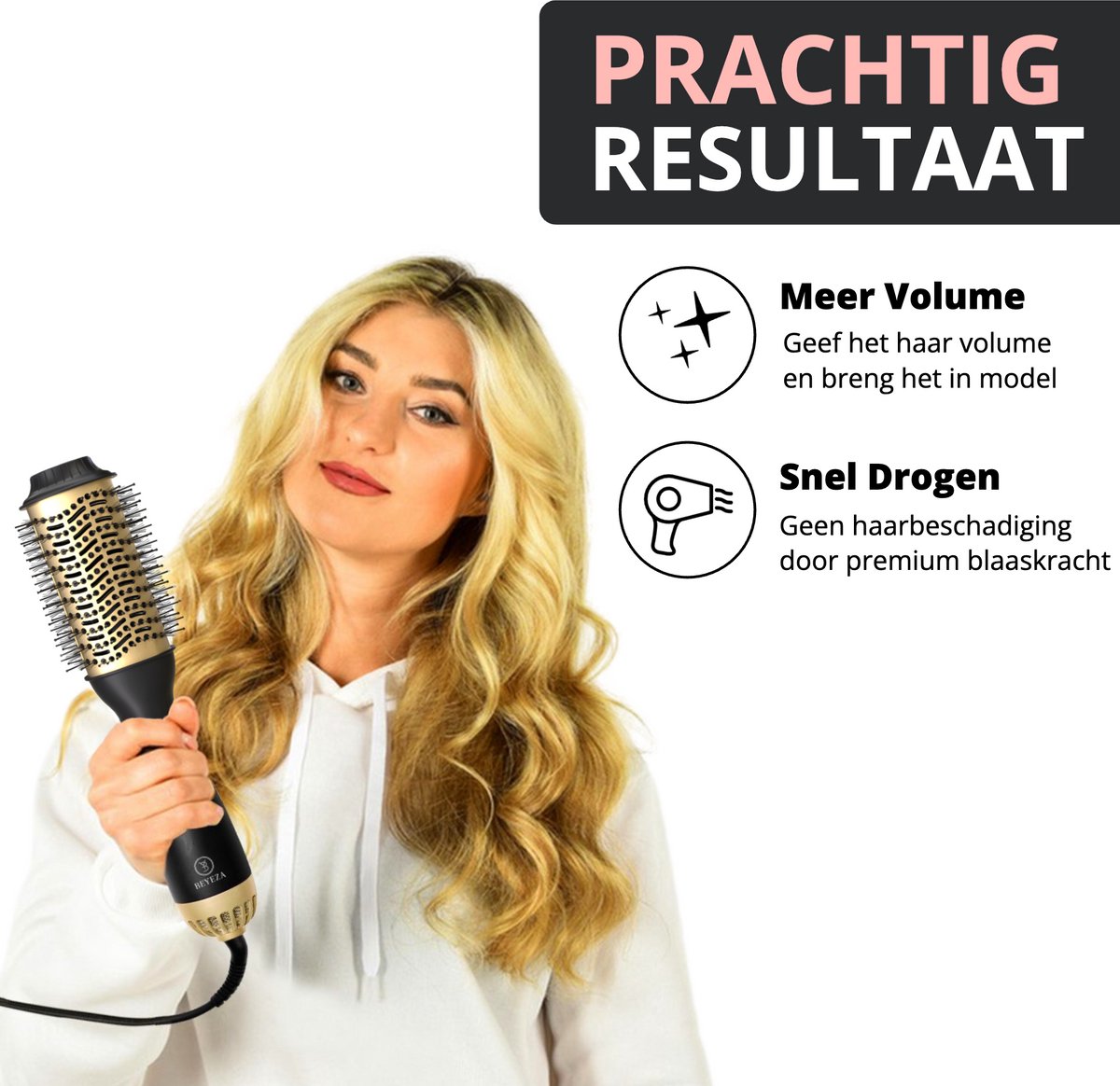 Beyeza Fohnborstel - Haardroger met Borstel - Airstyler - Fohn en Krulborstel - Thermal Brush - Fohnborstels - Multistyler - Warmteborstel Haarstyler — afbeelding 2