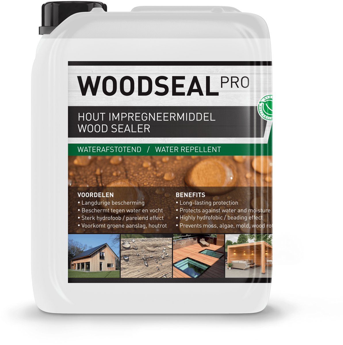 Woodseal Pro - Hout impregneermiddel - Nano Coating 100% Waterdicht - Schutting, Tuinhuis, Tuinhek, Pergola’s - Duurzaam - 2.5L (15m2)