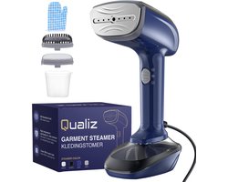 Qualiz® Kledingstomer PowerSteam Pro - Handstomer Kleding & Meubilair - 300ml - 2 Opzetborstels - Stoomapparaat - Strijkijzer - Kleding Stomer voor op Reis - Garment Steamer
