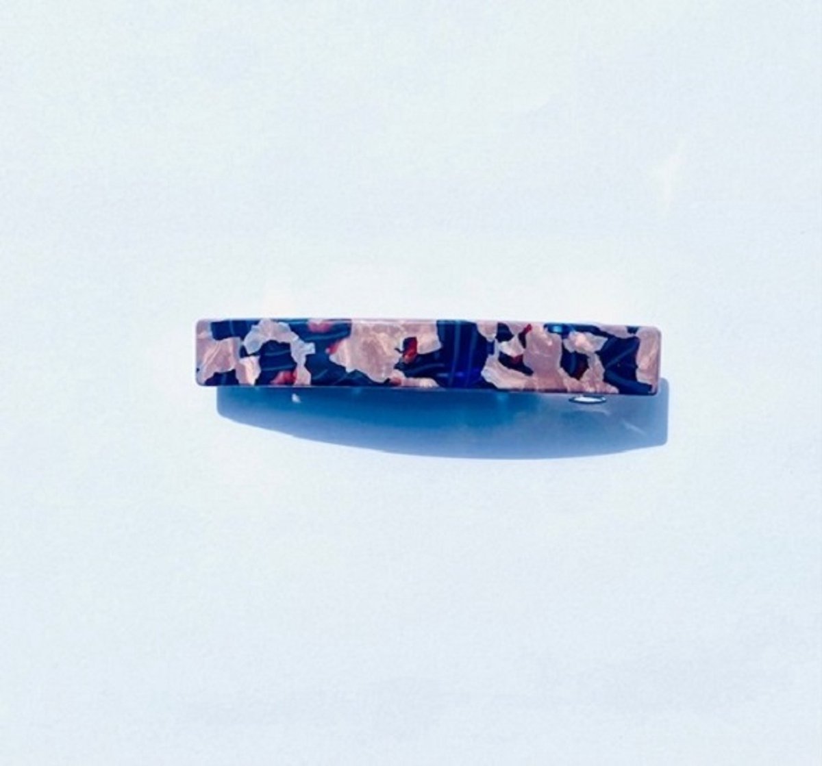 Haarspeld - patentspeld - Hairclip - automatic hairslide acetaat 8cm lang oudroze marmerlook