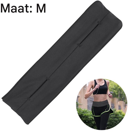Foto: U fit one running belt hardloopriem verstelbaar waterafstotend smartphone houder reflectie strip 60 tot 116 cm zwart