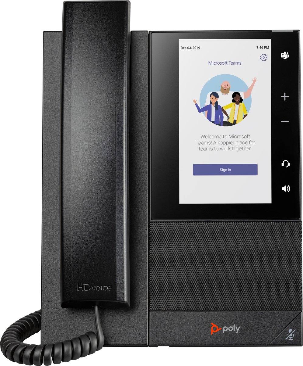 Poly CCX 505 Business Media Phone voor Microsoft Teams met PoE-ondersteuning
